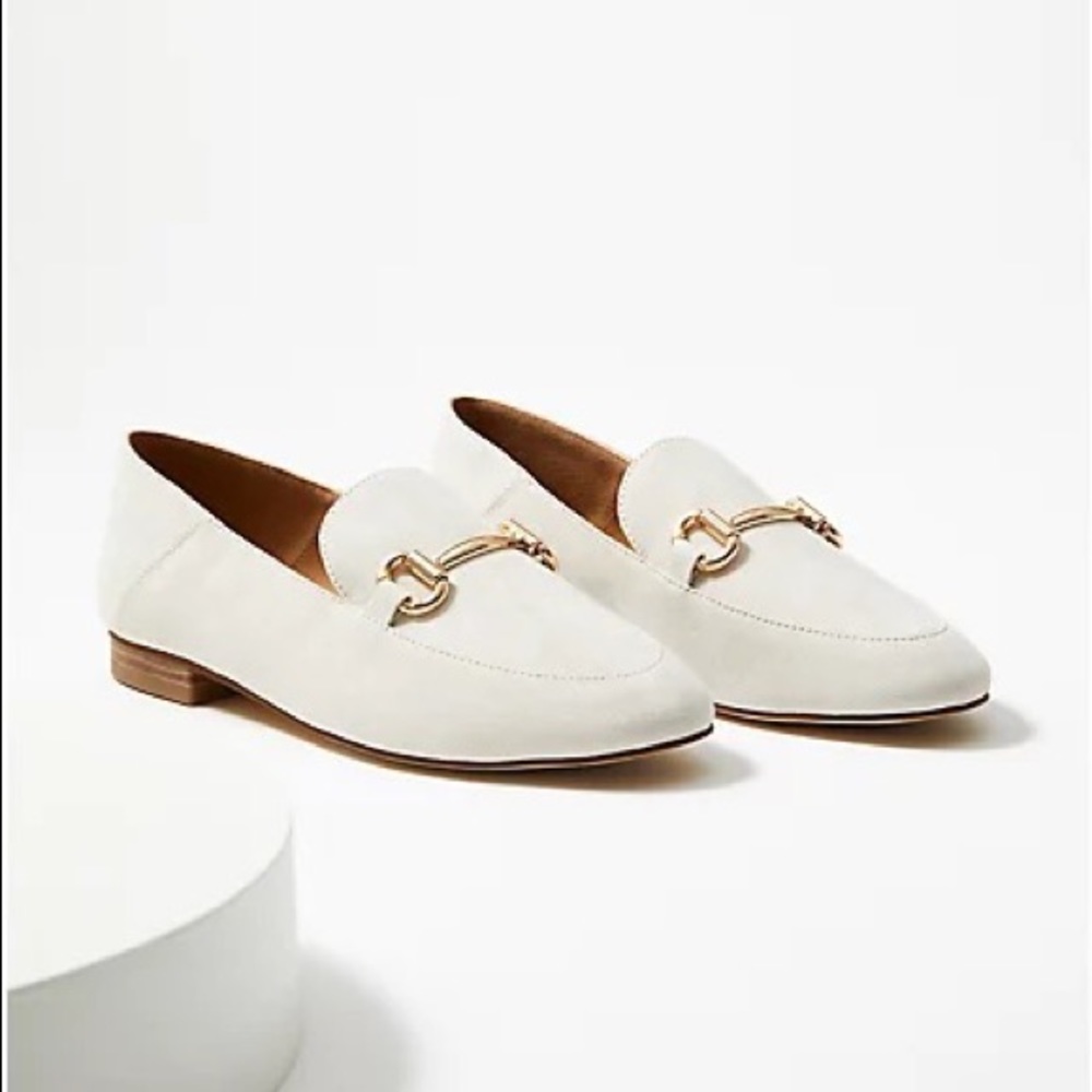 Loft Cream Fold Back Loafer Flats NWOT